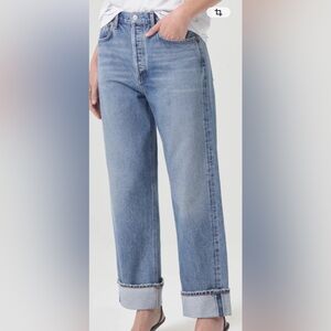 Agolde Blue Straight Leg Jeans